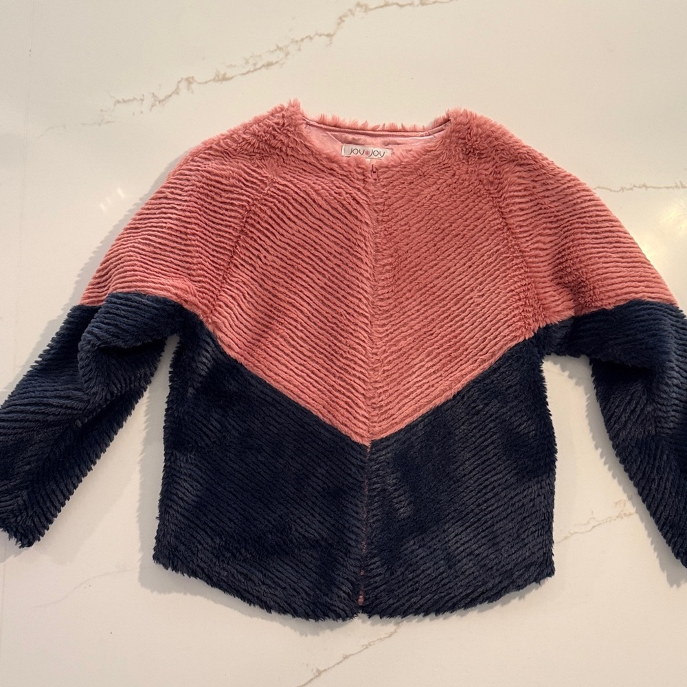 Joy Joy Pink and Black Textured Sweater